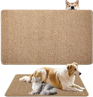 %Keyword% 1 Best Scratch Resistant Flooring For Large Dogs guide thumbnail featuring YOFANG 36"x24" Sisal Cat Scratcher Pad,Dog Chew Resistant Crate Kennel Mat...