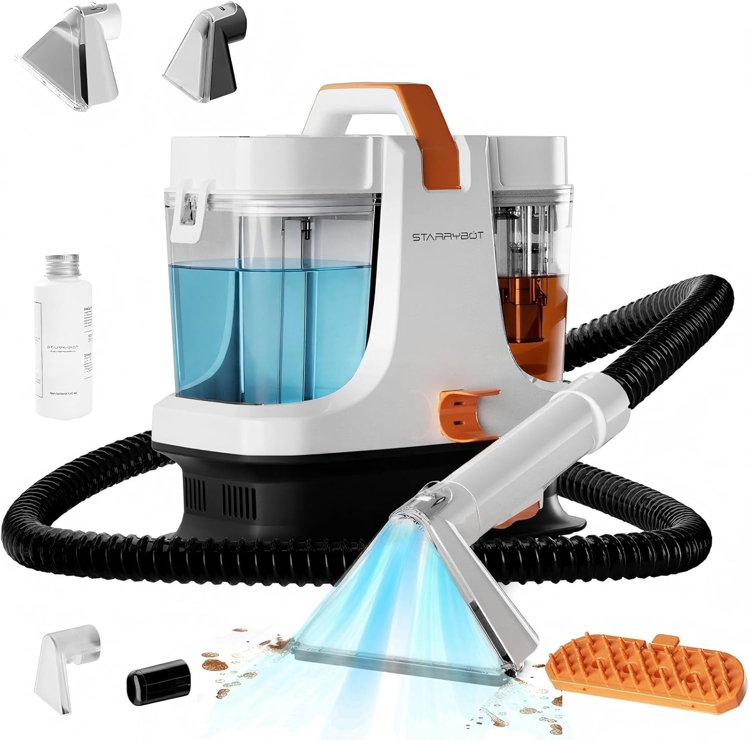 Carpet Cleaner For Cars guide thumbnail featuring Starrybot Portable Carpet & Upholestery Cleaner Machine for Pets, Spot, Stain,Couch Cleaner...