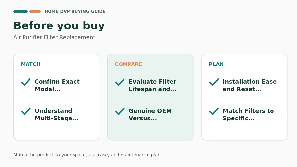 Air Purifier Filter Replacement %year% 2 Pre-purchase checklist for comparing Air Purifier Filter Replacement