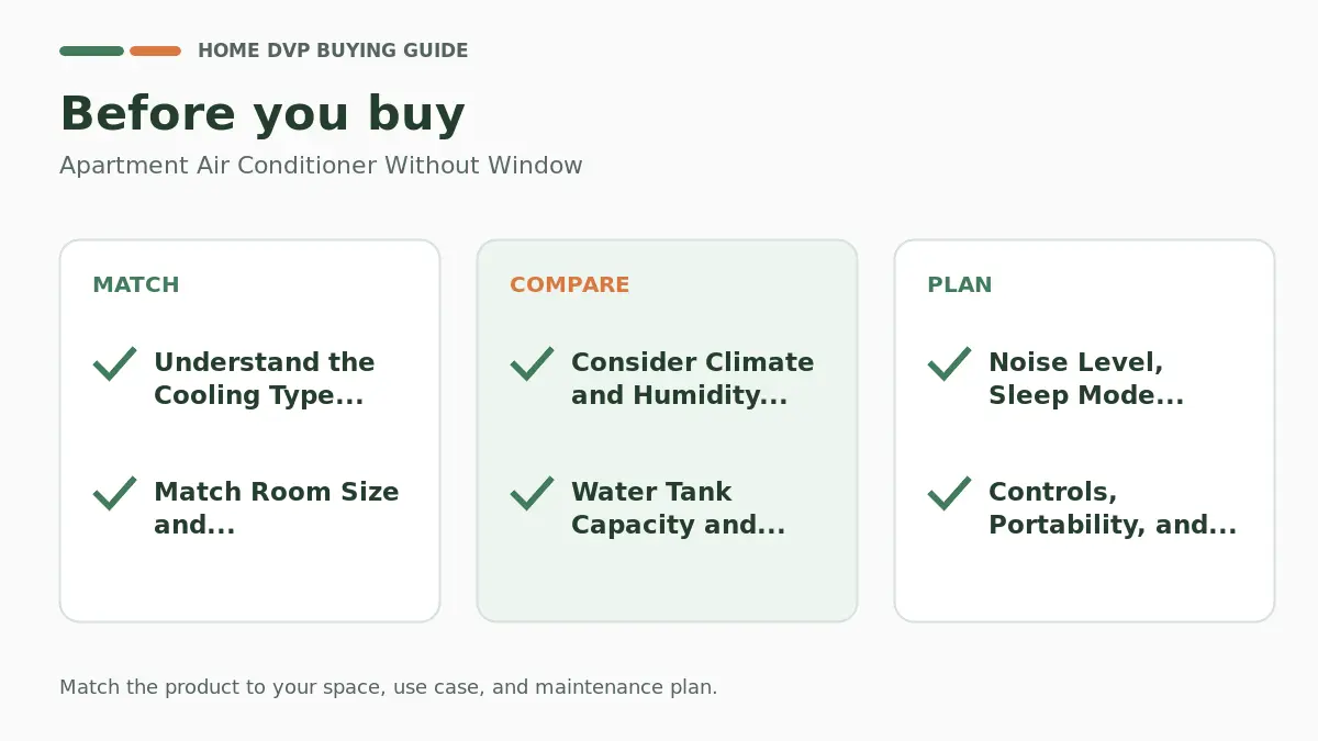 Pre-purchase checklist for comparing Apartment Air Conditioner Without Window