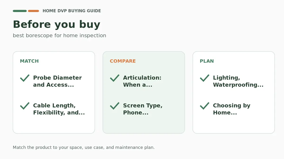Pre-purchase checklist for comparing best borescope for home inspection