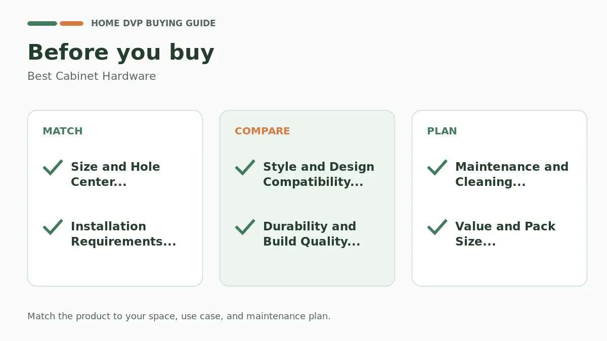 Pre-purchase checklist for comparing Best Cabinet Hardware