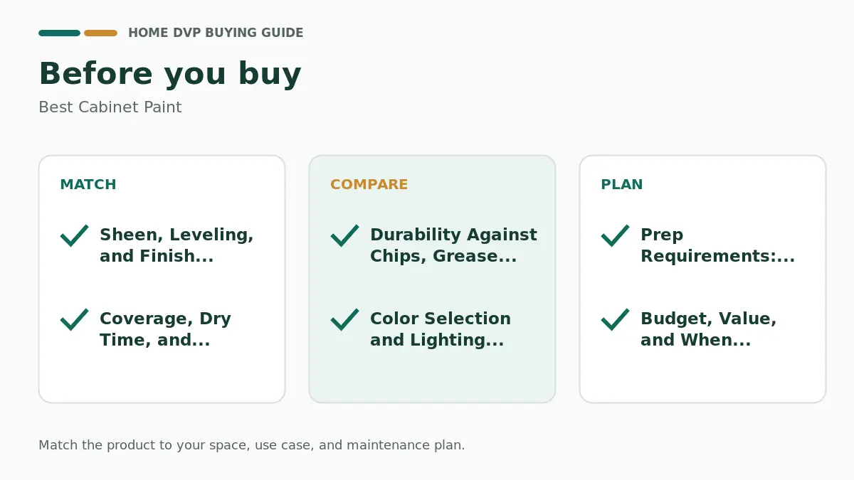 Pre-purchase checklist for comparing Best Cabinet Paint