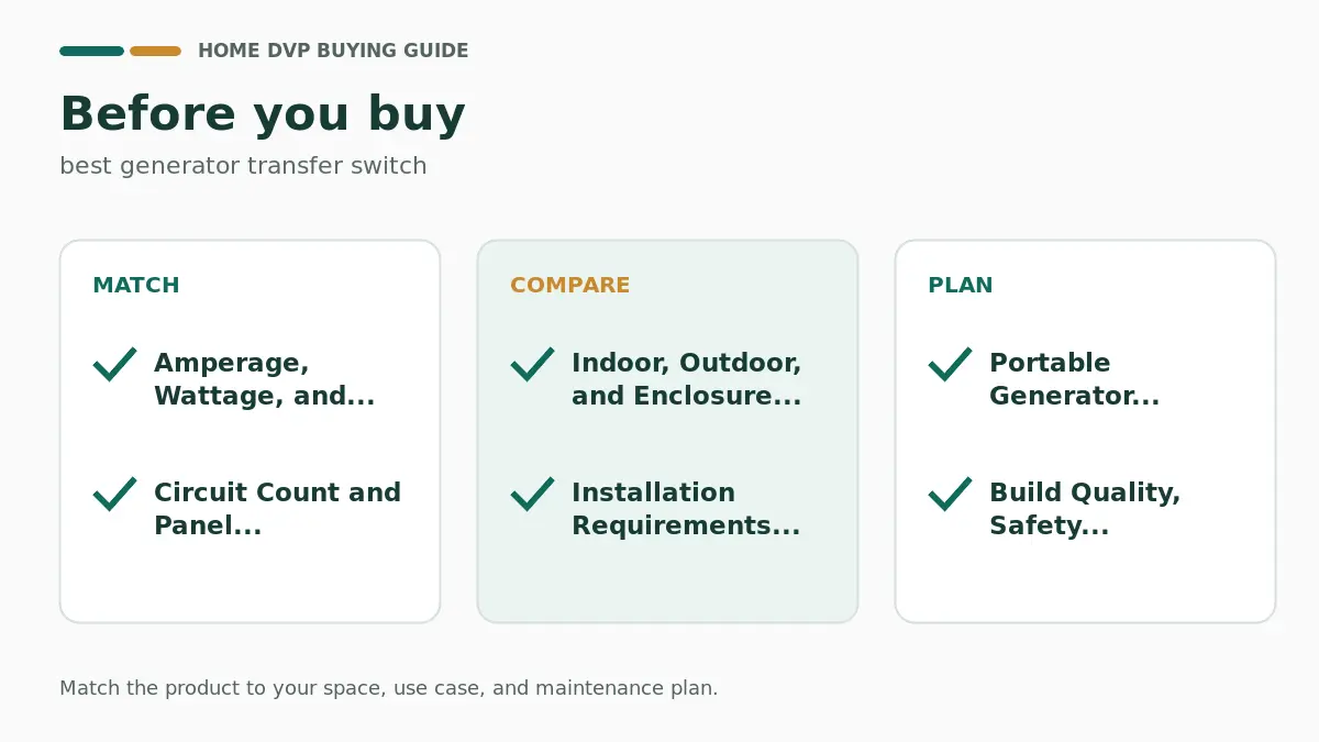 Pre-purchase checklist for comparing best generator transfer switch