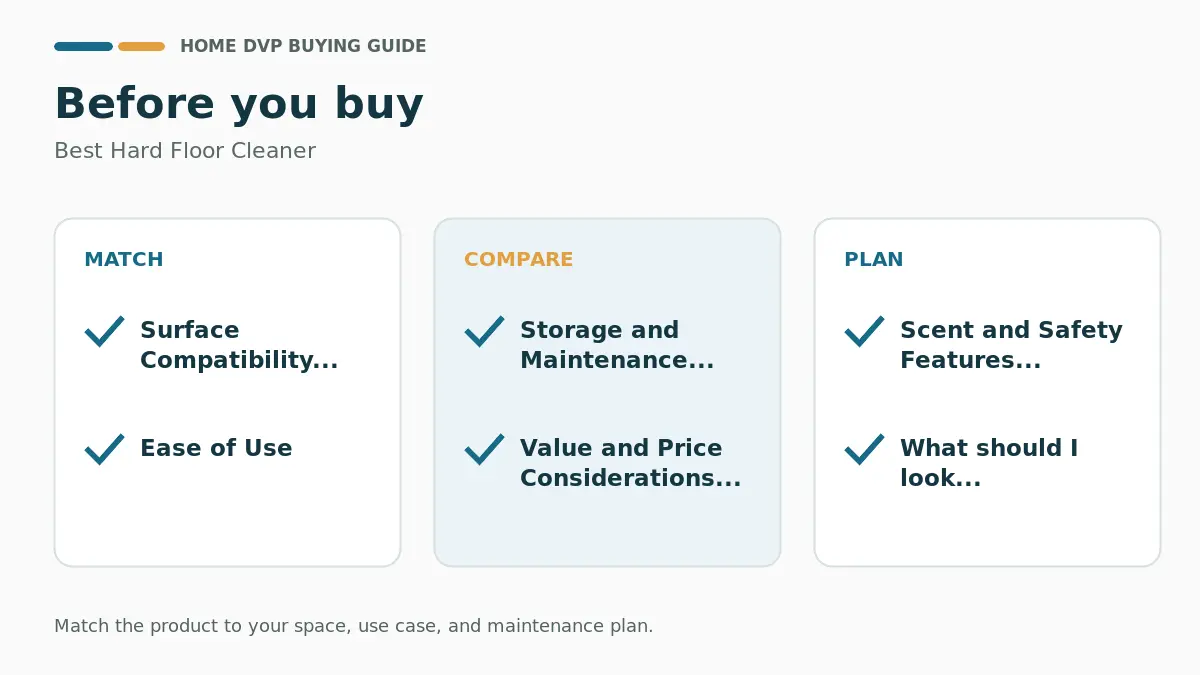 Pre-purchase checklist for comparing Best Hard Floor Cleaner