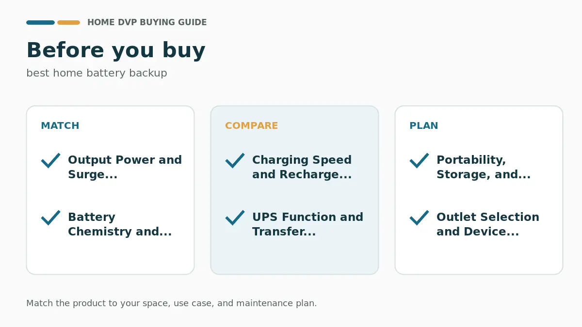 Pre-purchase checklist for comparing best home battery backup