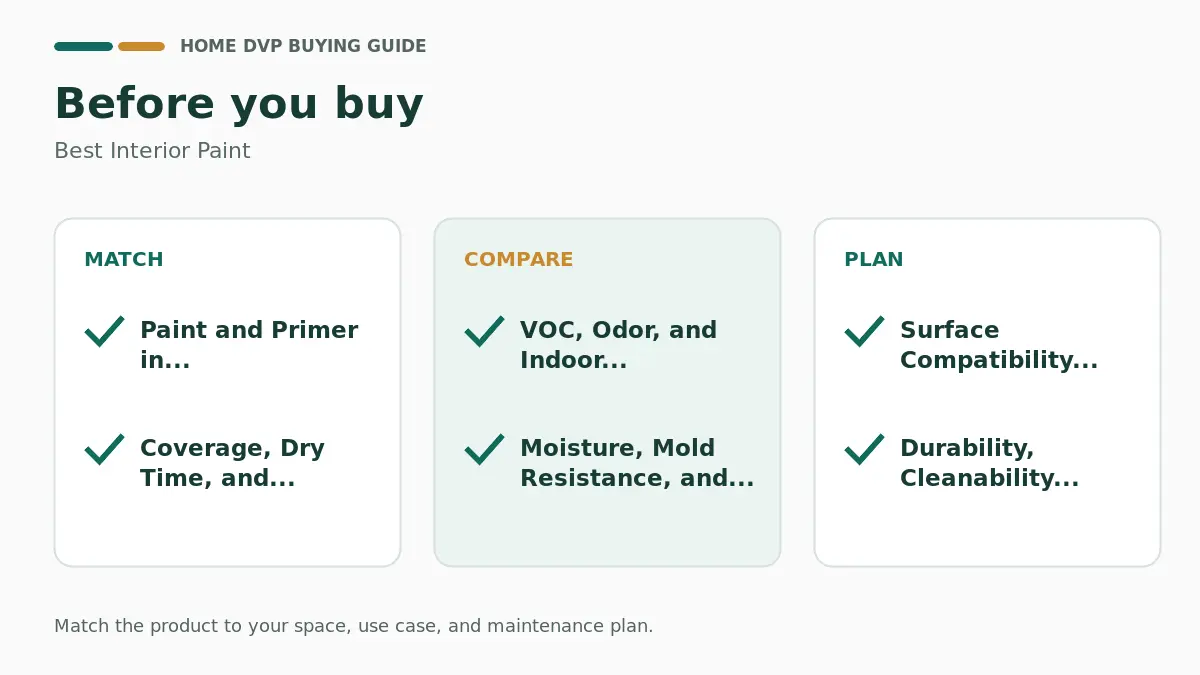 Pre-purchase checklist for comparing Best Interior Paint