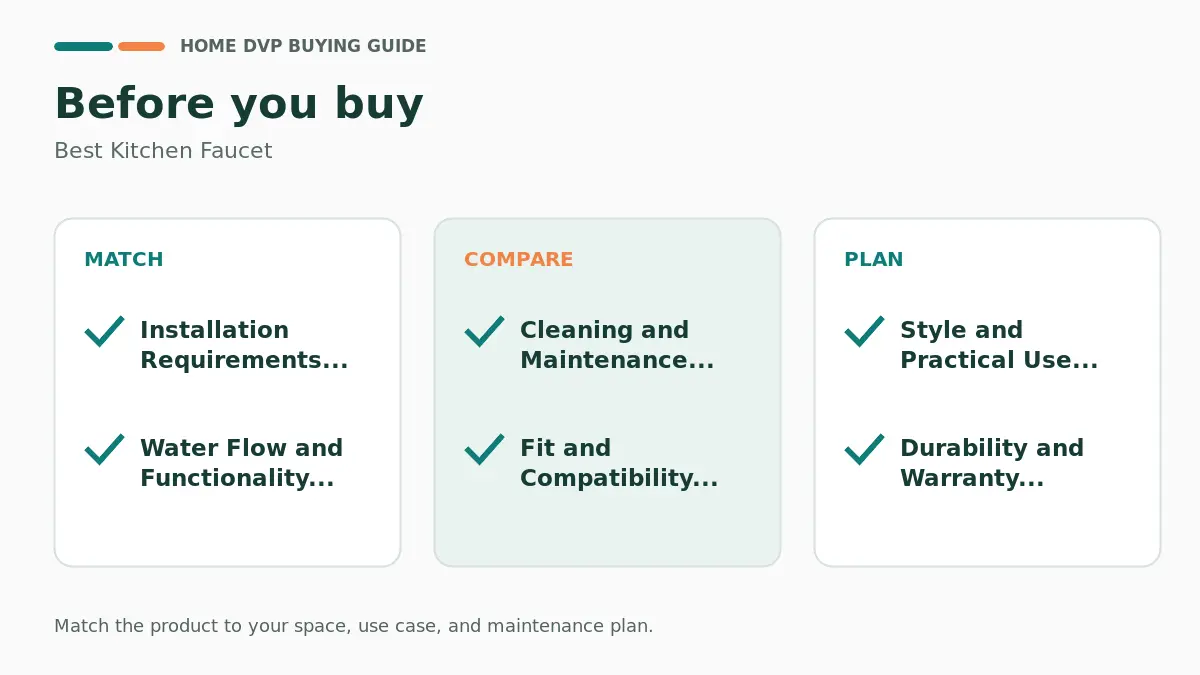 Kitchen Faucet: Flow, Finish & Install Difficulty 2 Pre-purchase checklist for comparing Best Kitchen Faucet