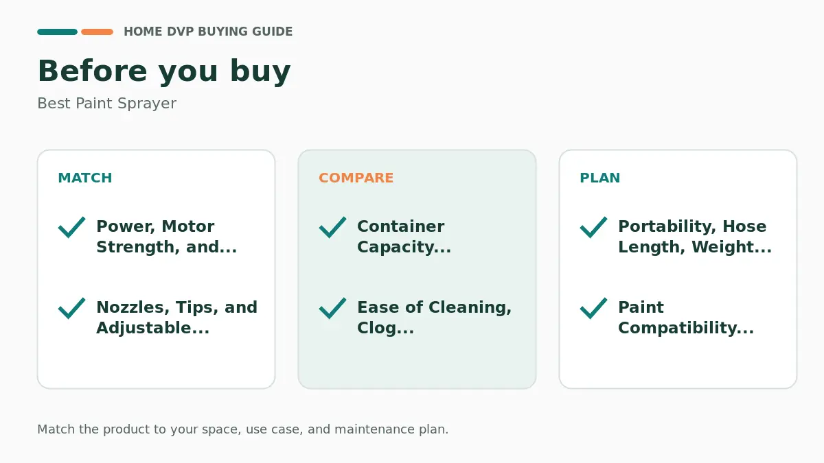 Pre-purchase checklist for comparing Best Paint Sprayer