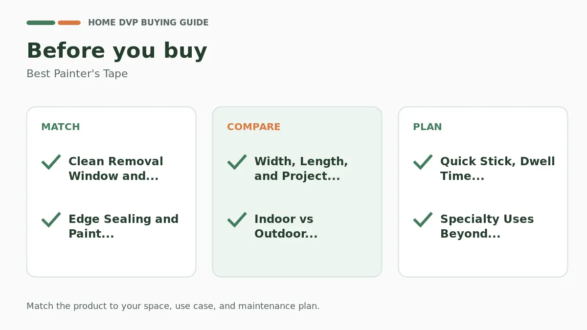 Pre-purchase checklist for comparing Best Painter's Tape