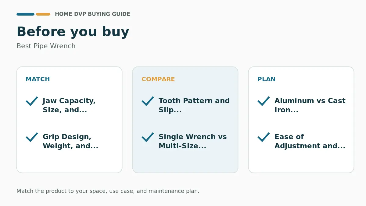 Pre-purchase checklist for comparing Best Pipe Wrench