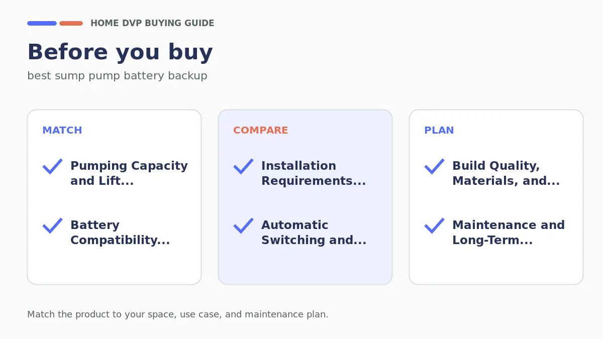 Pre-purchase checklist for comparing best sump pump battery backup