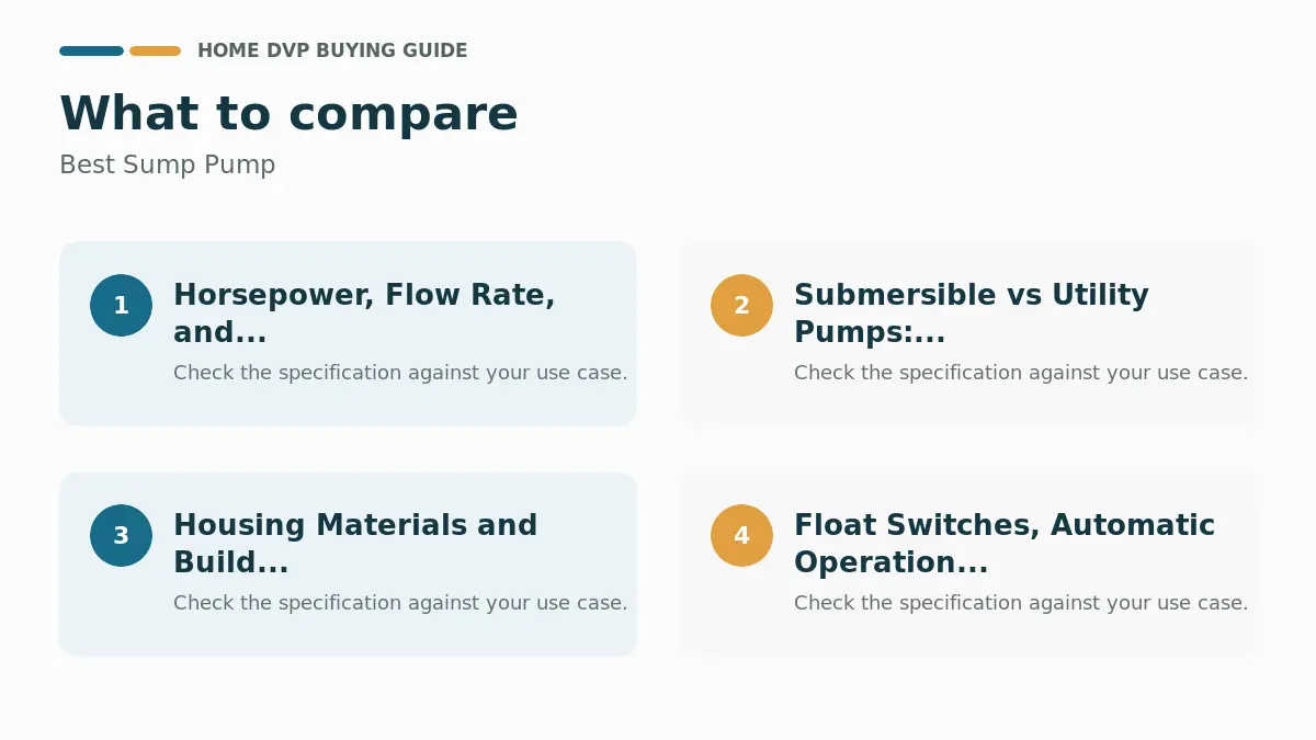 Key factors to compare when choosing Best Sump Pump