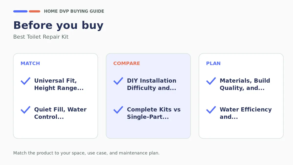 Pre-purchase checklist for comparing Best Toilet Repair Kit