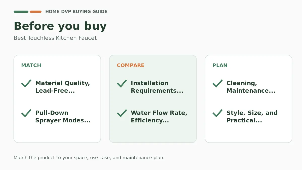 Pre-purchase checklist for comparing Best Touchless Kitchen Faucet