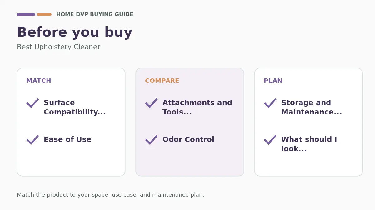 Pre-purchase checklist for comparing Best Upholstery Cleaner