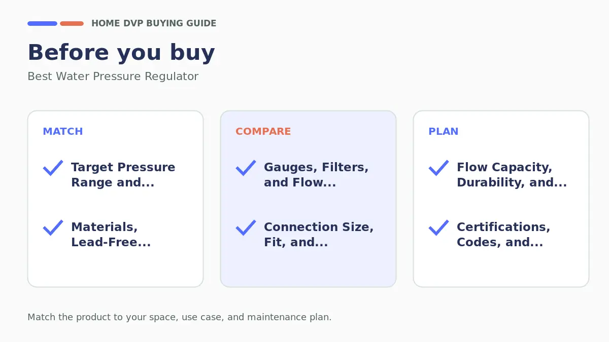 Pre-purchase checklist for comparing Best Water Pressure Regulator