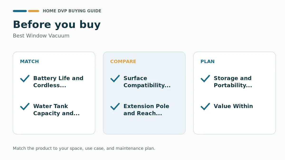 Pre-purchase checklist for comparing Best Window Vacuum