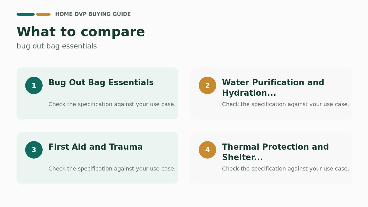 Bug Out Bag Essentials: A Practical 72-Hour Checklist (2026) 1 Key factors to compare when choosing bug out bag essentials