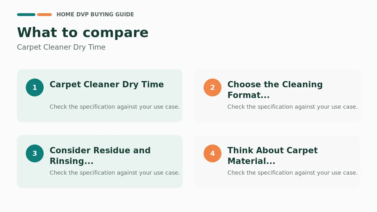 Key factors to compare when choosing Carpet Cleaner Dry Time