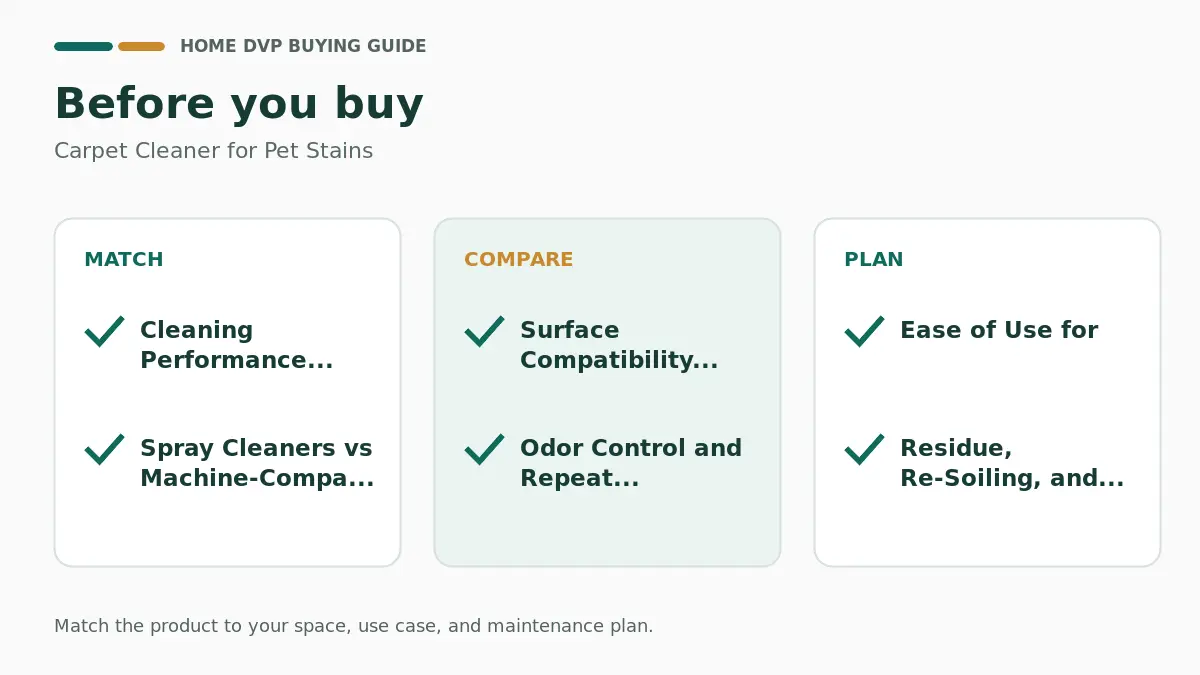 Pre-purchase checklist for comparing Carpet Cleaner for Pet Stains