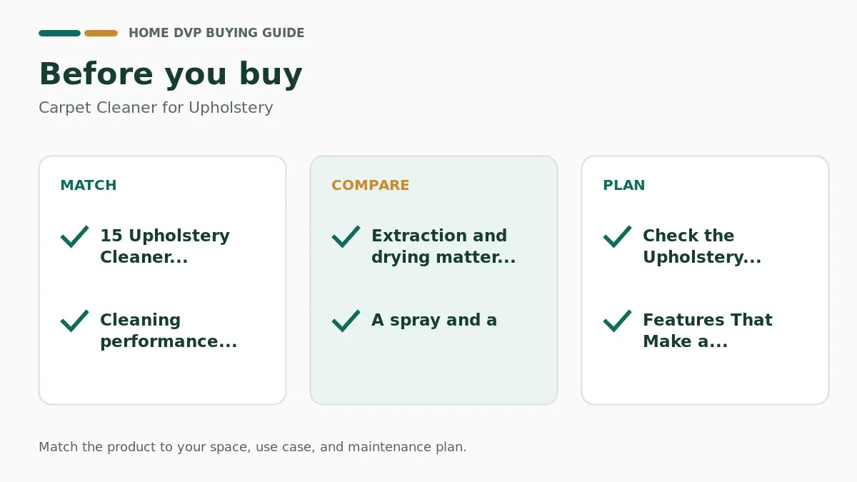 Pre-purchase checklist for comparing Carpet Cleaner for Upholstery