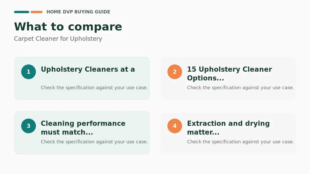 Key factors to compare when choosing Carpet Cleaner for Upholstery