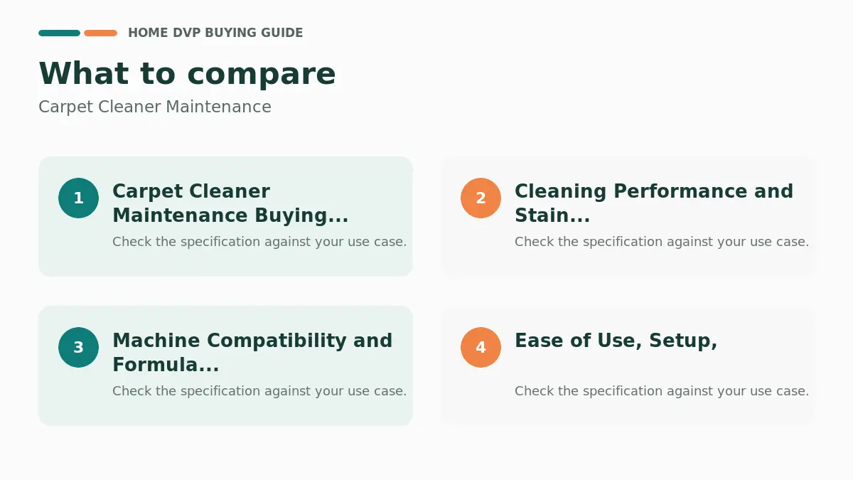 Key factors to compare when choosing Carpet Cleaner Maintenance