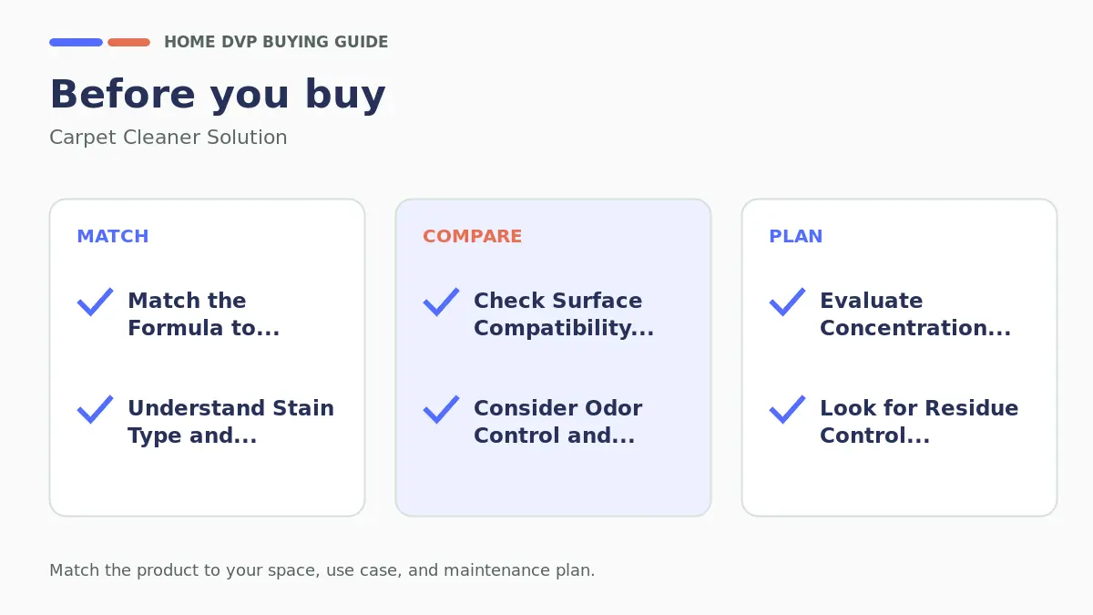 Pre-purchase checklist for comparing Carpet Cleaner Solution
