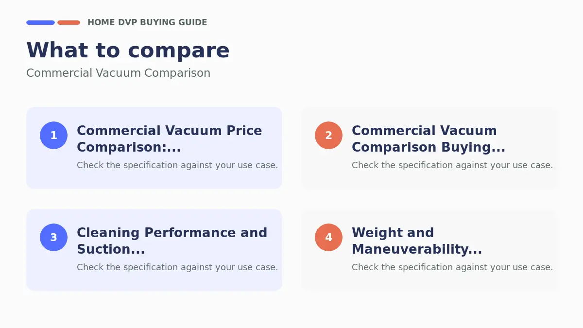 Key factors to compare when choosing Commercial Vacuum Comparison