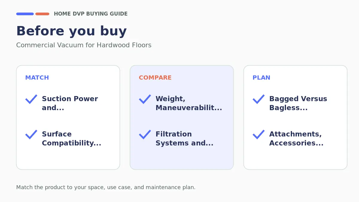 Pre-purchase checklist for comparing Commercial Vacuum for Hardwood Floors