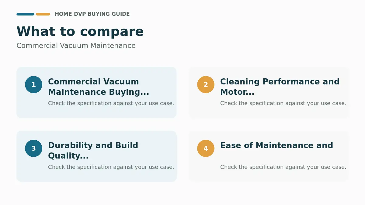 Key factors to compare when choosing Commercial Vacuum Maintenance