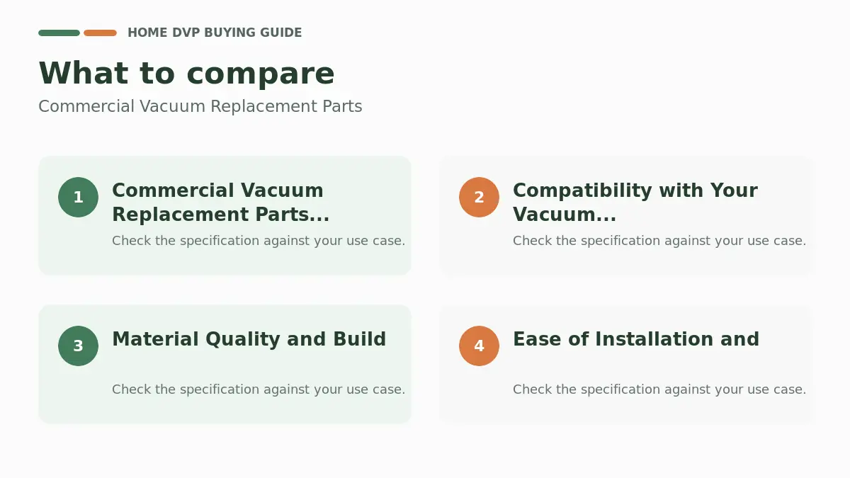 Commercial Vacuum Replacement Parts 2026 1 Key factors to compare when choosing Commercial Vacuum Replacement Parts