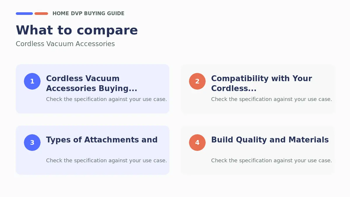 Cordless Vacuum Accessories: What You Actually Need 1 Key factors to compare when choosing Cordless Vacuum Accessories