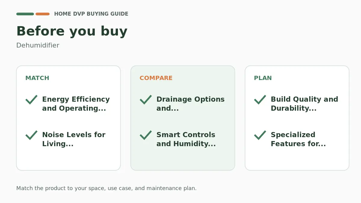 Pre-purchase checklist for comparing Dehumidifier