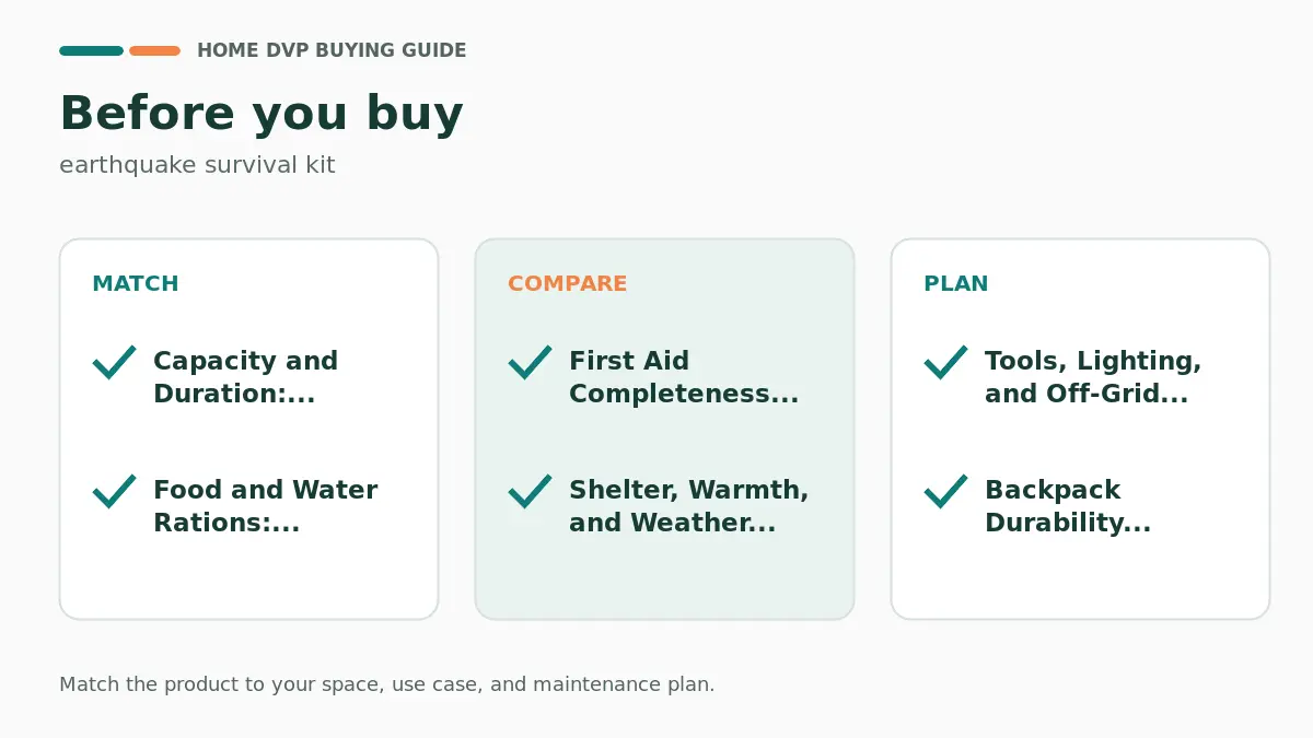 Pre-purchase checklist for comparing earthquake survival kit