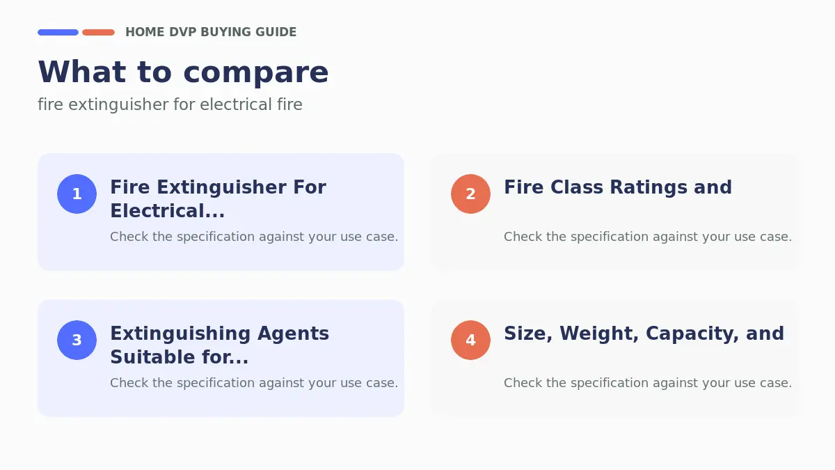 Fire Extinguisher For Electrical Fire 2026: Expert Reviews & Buying Guide 1 Key factors to compare when choosing fire extinguisher for electrical fire
