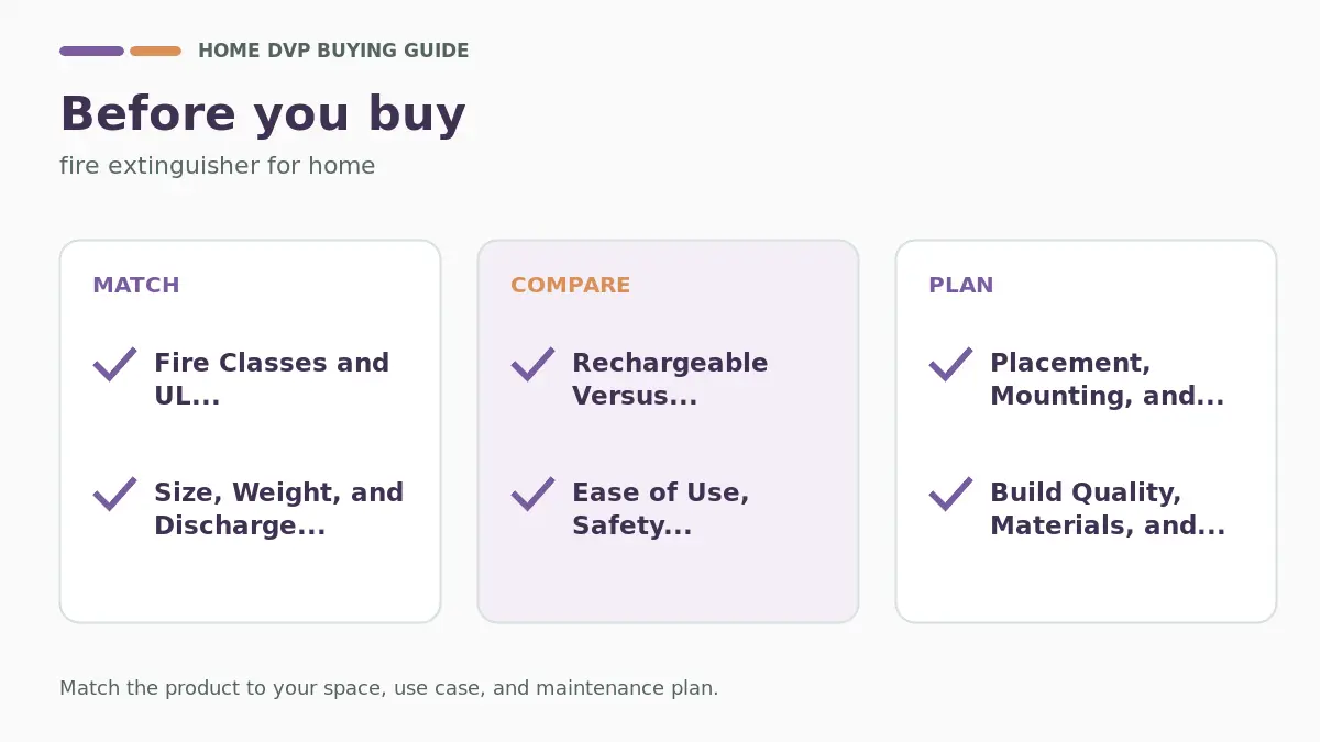 Fire Extinguisher For Home 2026: Expert Reviews & Buying Guide 2 Pre-purchase checklist for comparing fire extinguisher for home