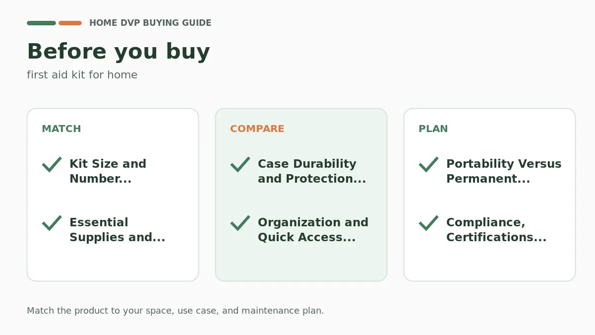 Pre-purchase checklist for comparing first aid kit for home