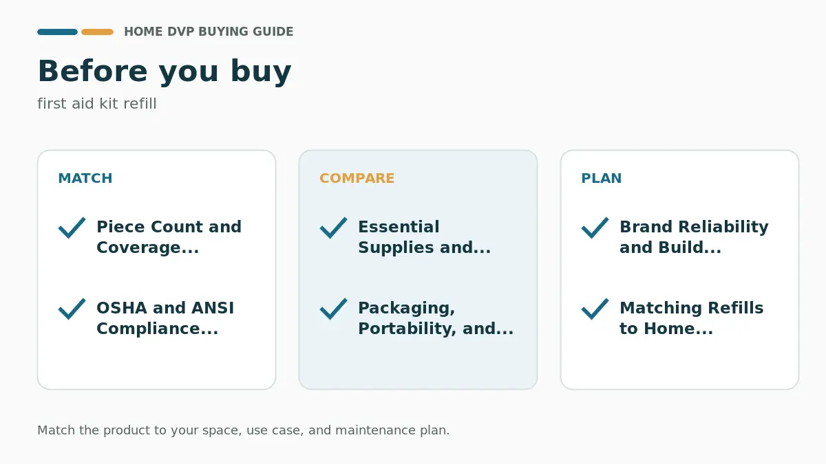 Pre-purchase checklist for comparing first aid kit refill