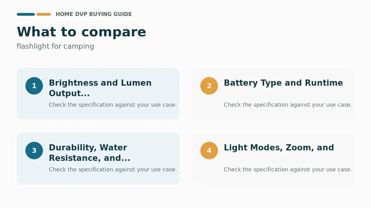 Key factors to compare when choosing flashlight for camping