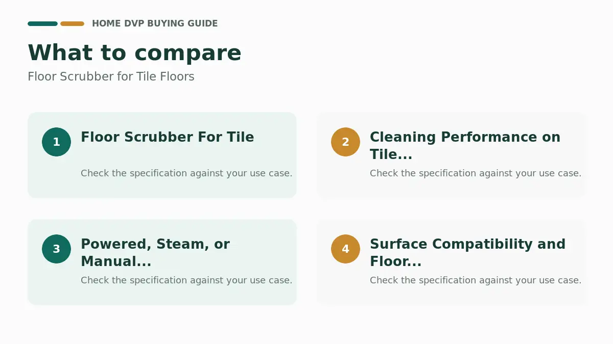 Best Floor Scrubbers for Tile Floors (2026) 1 Key factors to compare when choosing Floor Scrubber for Tile Floors