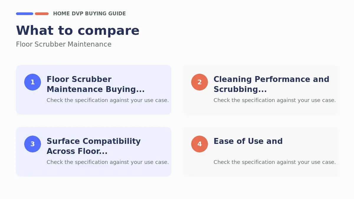 Key factors to compare when choosing Floor Scrubber Maintenance