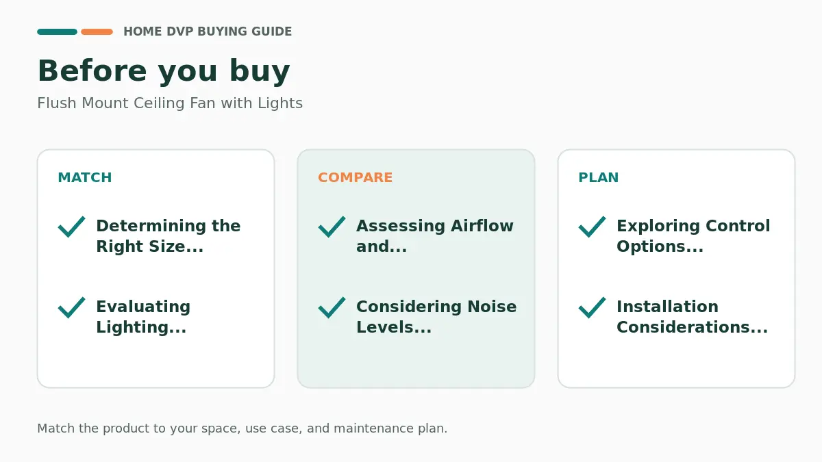Pre-purchase checklist for comparing Flush Mount Ceiling Fan with Lights