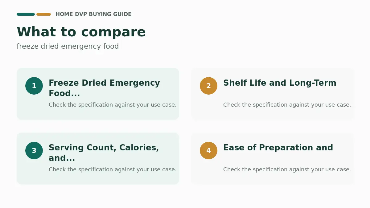 Key factors to compare when choosing freeze dried emergency food