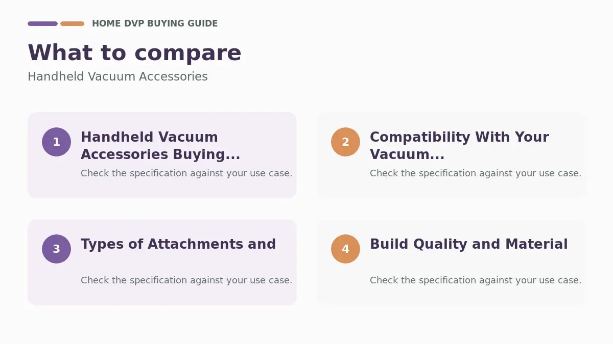 Key factors to compare when choosing Handheld Vacuum Accessories