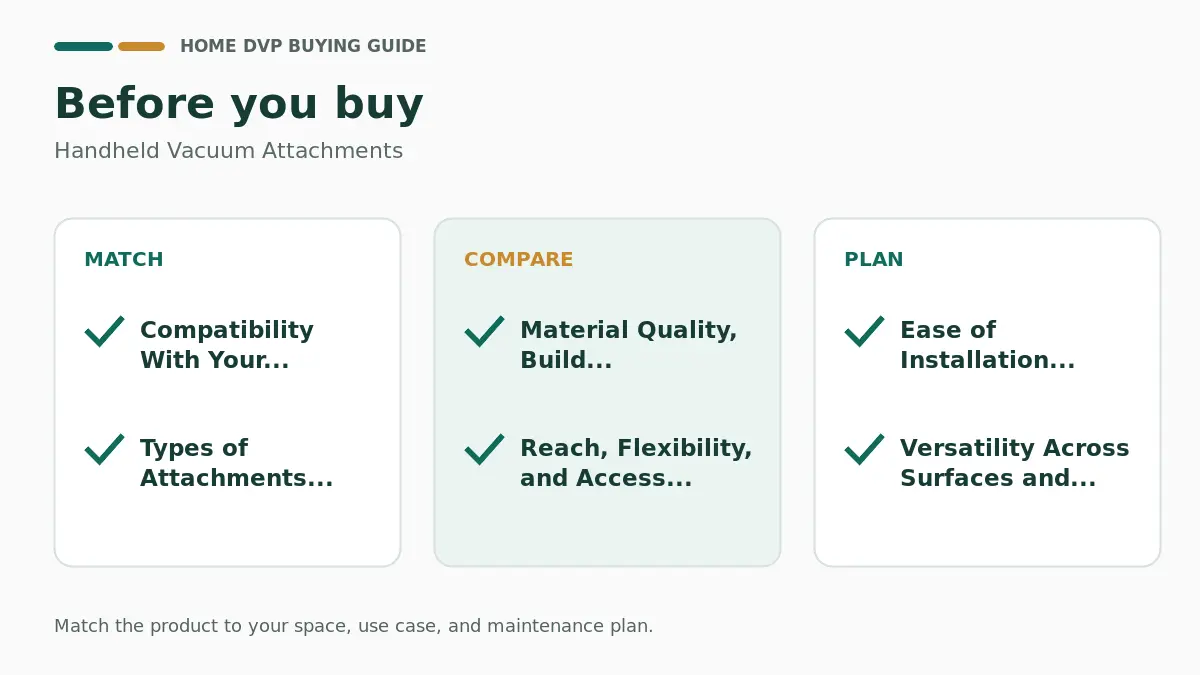 Pre-purchase checklist for comparing Handheld Vacuum Attachments