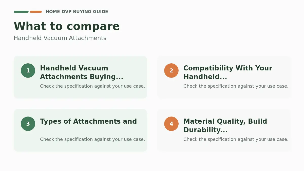 Key factors to compare when choosing Handheld Vacuum Attachments