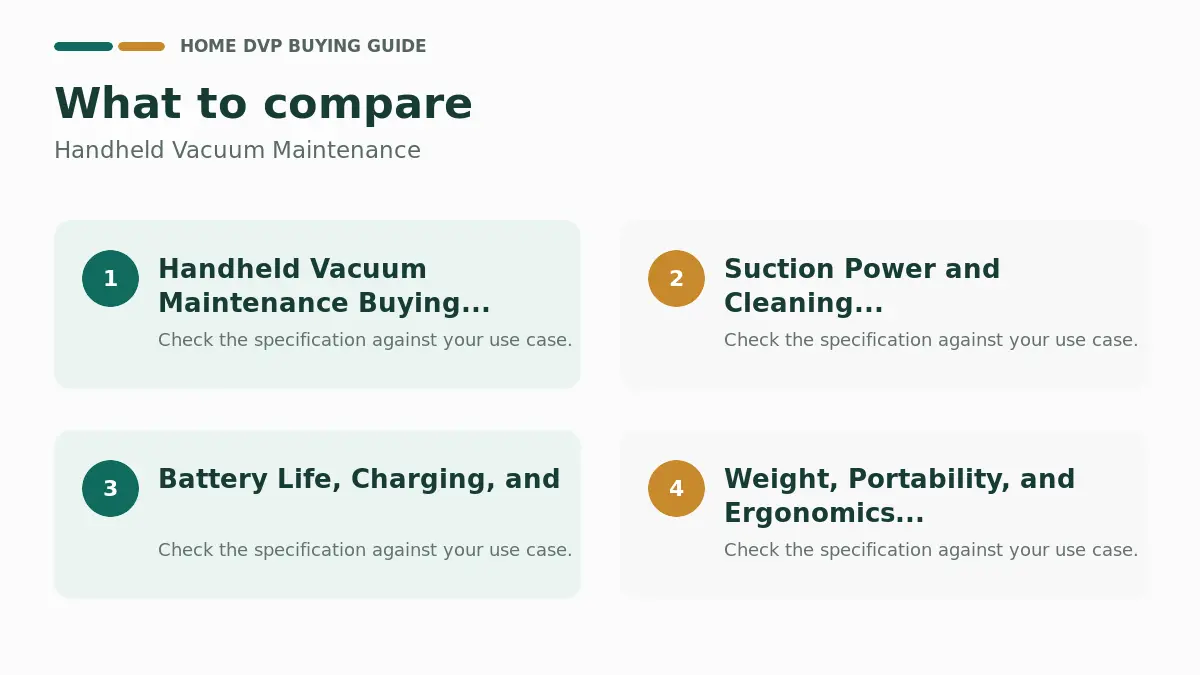 Handheld Vacuum Maintenance 2026 1 Key factors to compare when choosing Handheld Vacuum Maintenance