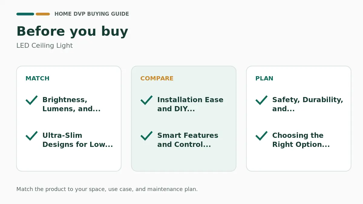Pre-purchase checklist for comparing LED Ceiling Light